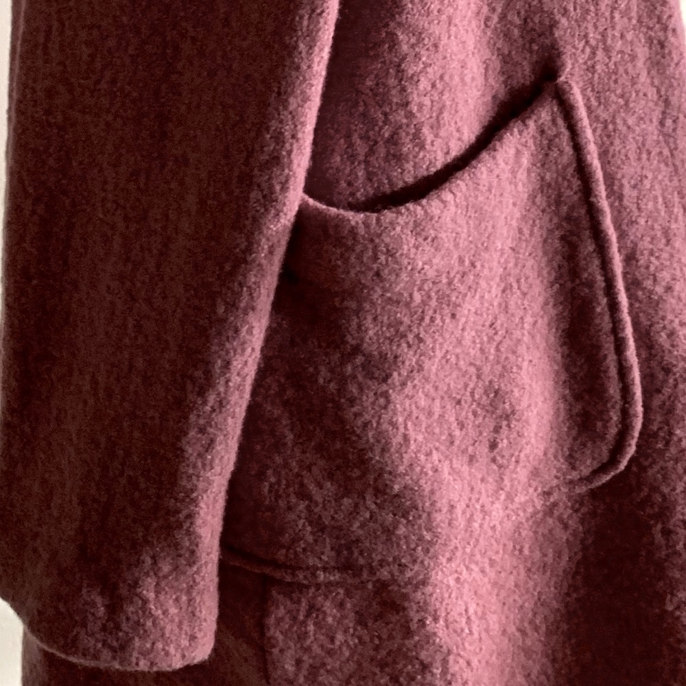 Max Studio Pink Wool Blend Long Line Zip Down Jacket Blazer Size Large - Picture 10 of 13